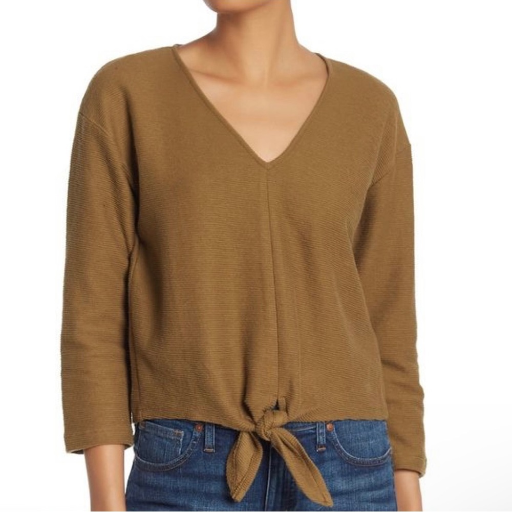 Madewell Long Sleeve Tie Front Top
